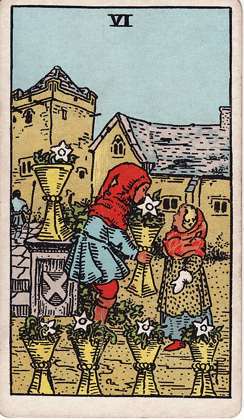 Six of Cups tarot card, Rider–Waite–Smith deck