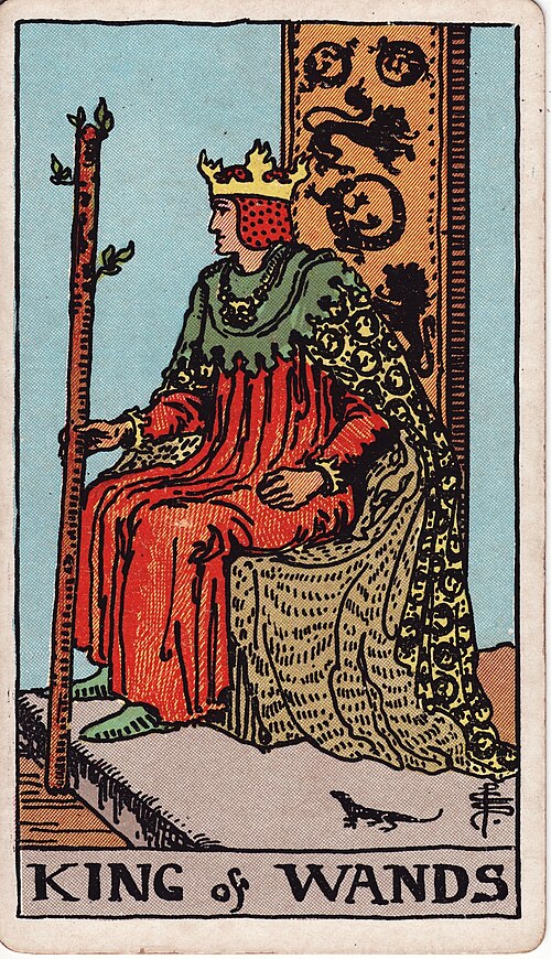 King of Wands tarot card, Rider–Waite–Smith deck