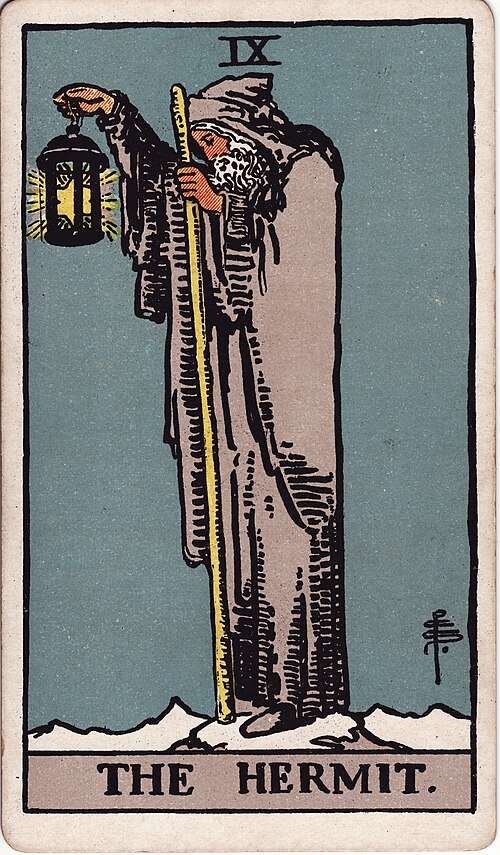 The Hermit tarot card, Rider–Waite–Smith deck