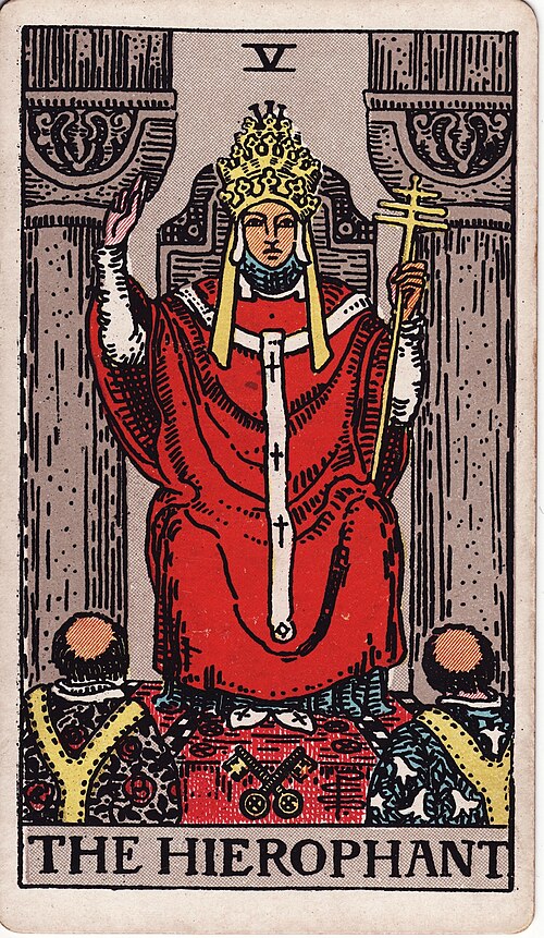 The Hierophant tarot card, Rider–Waite–Smith deck