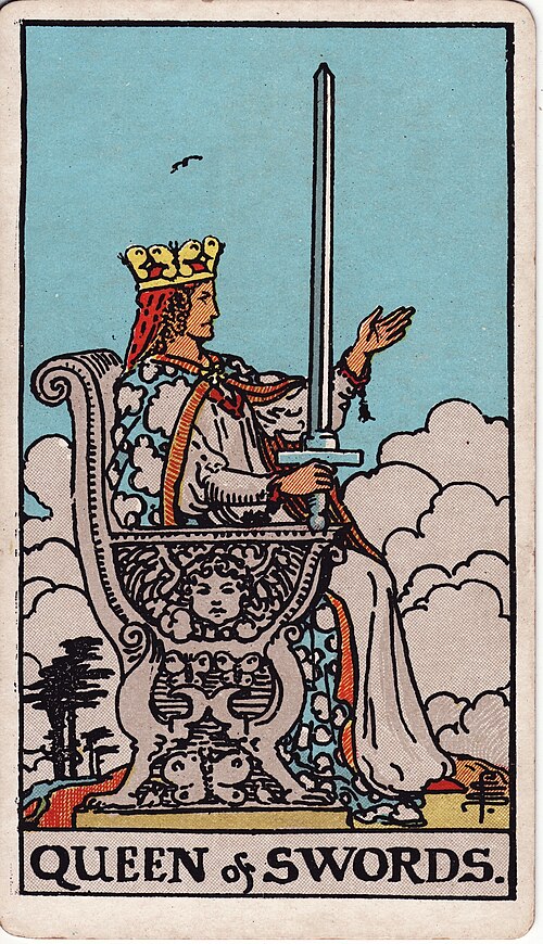 Queen of Swords tarot card, Rider–Waite–Smith deck