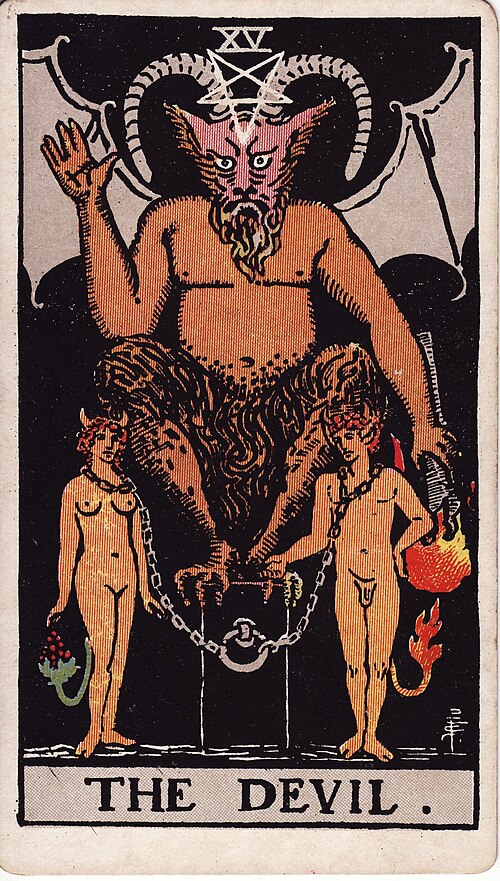 The Devil tarot card, Rider–Waite–Smith deck