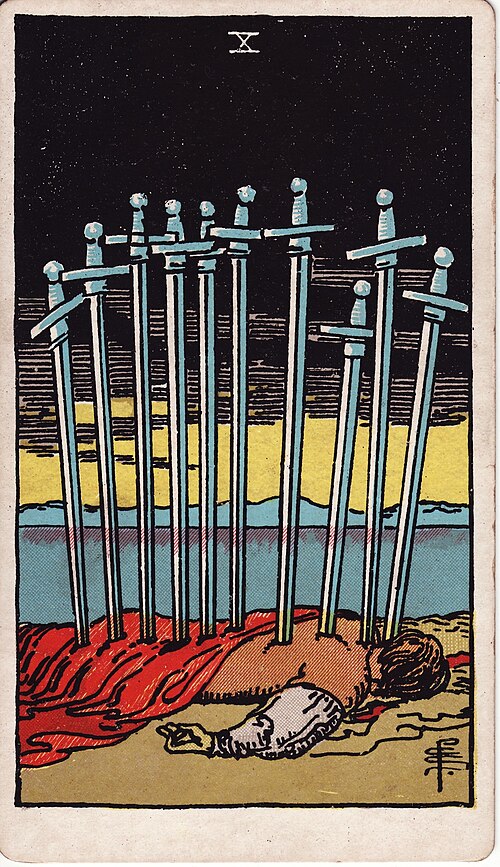 Ten of Swords tarot card, Rider–Waite–Smith deck