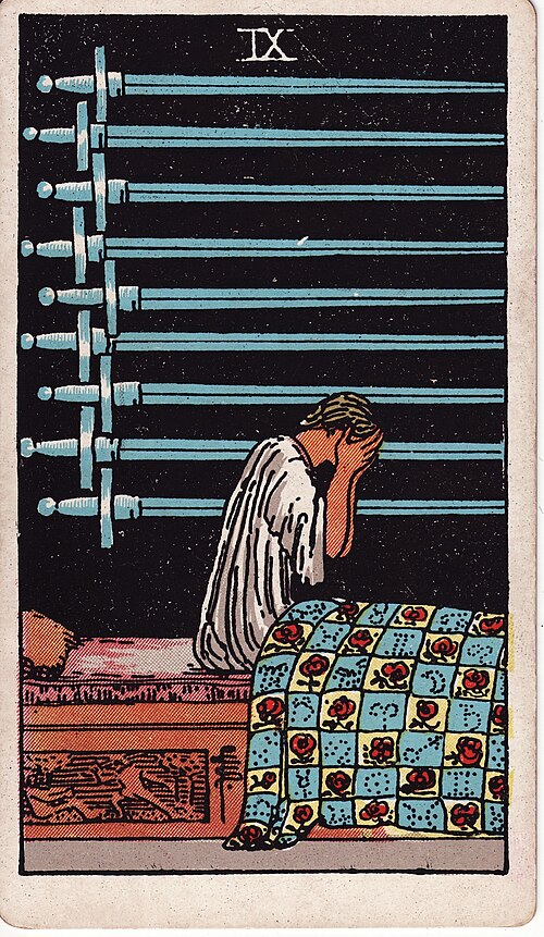 Nine of Swords tarot card, Rider–Waite–Smith deck