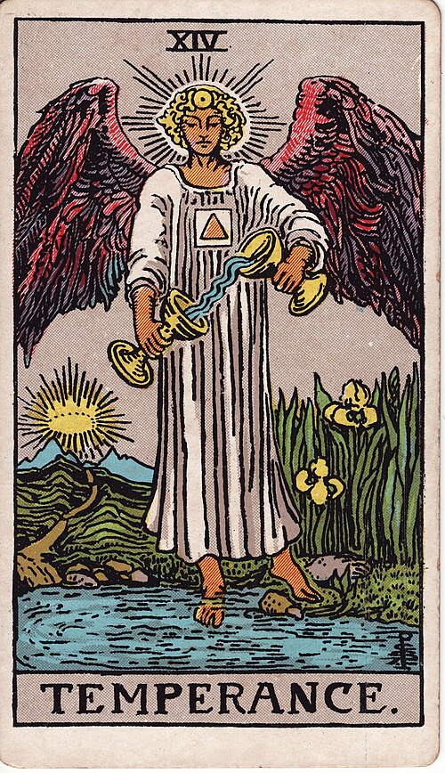Temperance tarot card, Rider–Waite–Smith deck