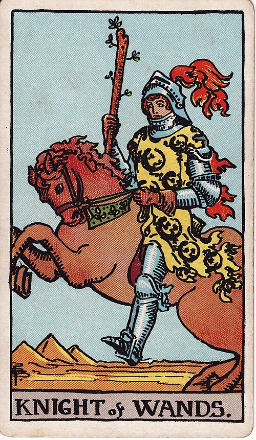 Knight of Wands tarot card, Rider–Waite–Smith deck