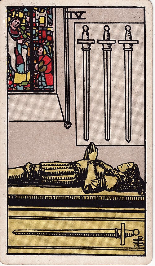 Four of Swords tarot card, Rider–Waite–Smith deck
