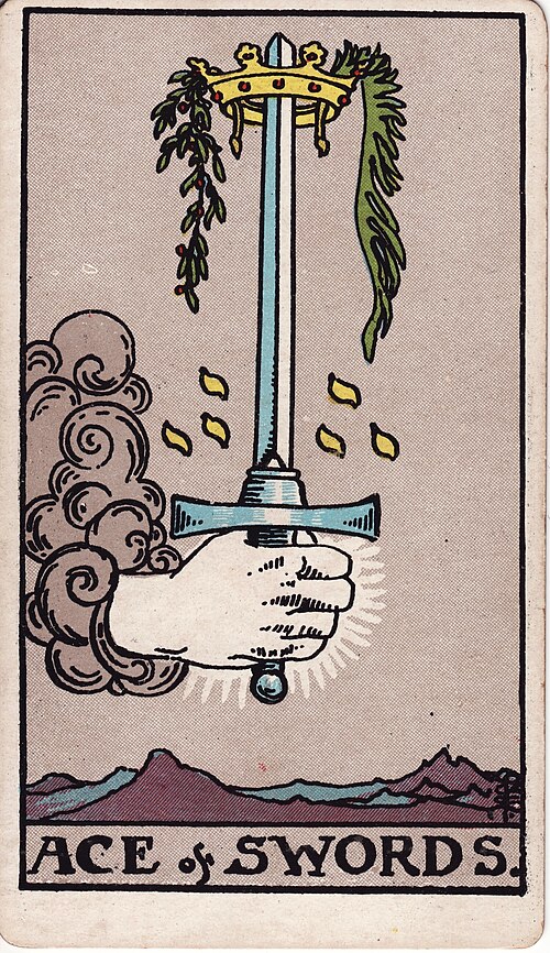 Ace of Swords tarot card, Rider–Waite–Smith deck