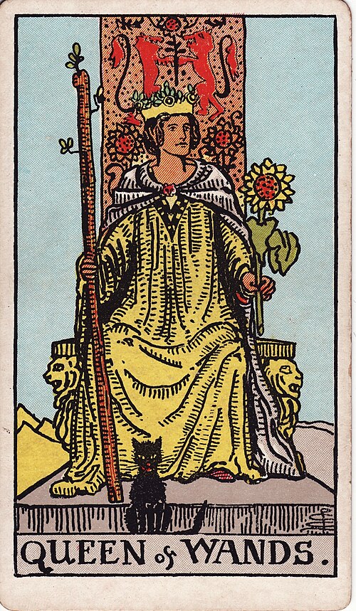 Queen of Wands tarot card, Rider–Waite–Smith deck