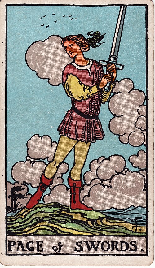 Page of Swords tarot card, Rider–Waite–Smith deck