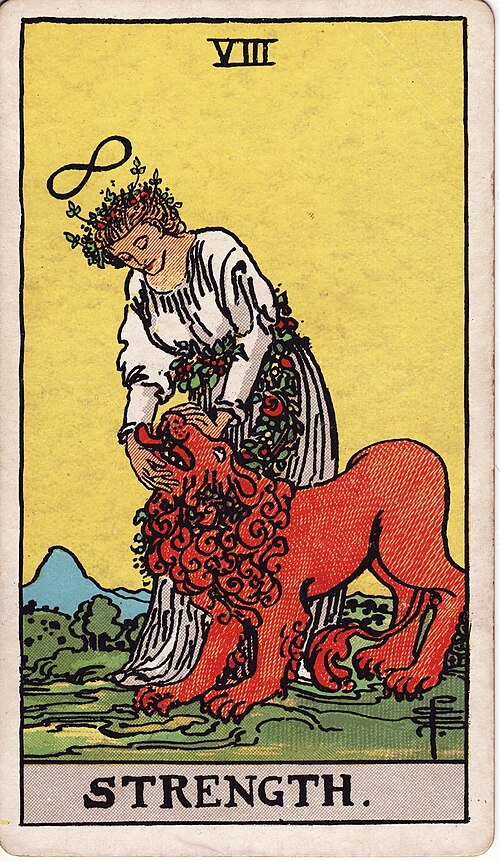 Strength tarot card, Rider–Waite–Smith deck