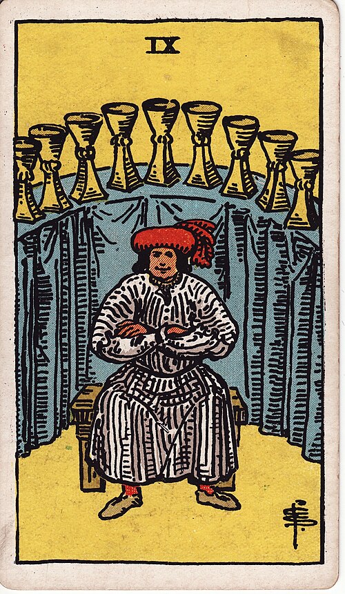 Nine of Cups tarot card, Rider–Waite–Smith deck