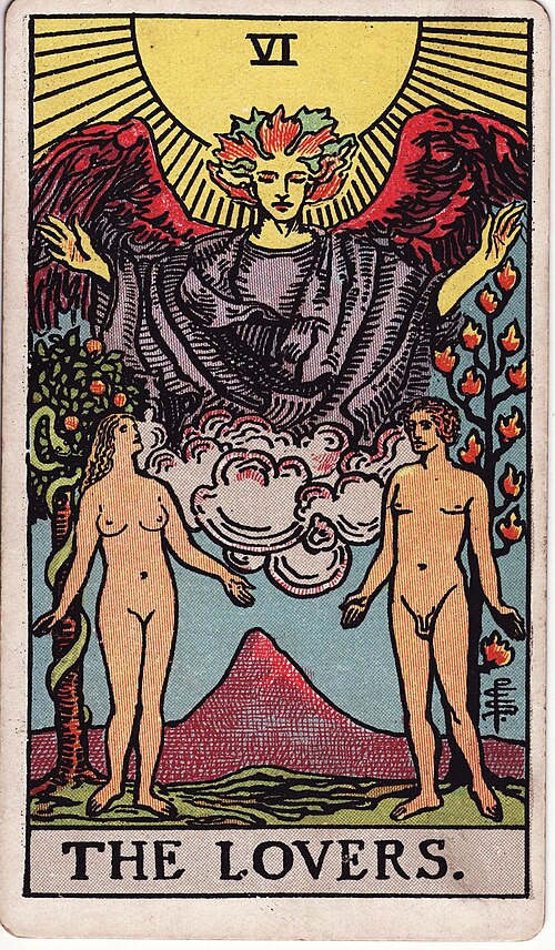 The Lovers tarot card, Rider–Waite–Smith deck