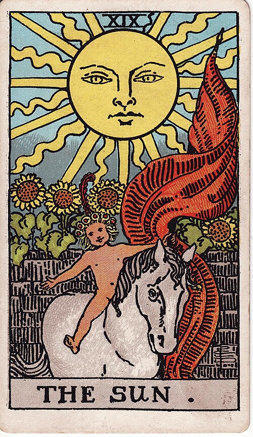 The Sun tarot card, Rider–Waite–Smith deck