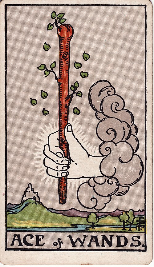 Ace of Wands tarot card, Rider–Waite–Smith deck