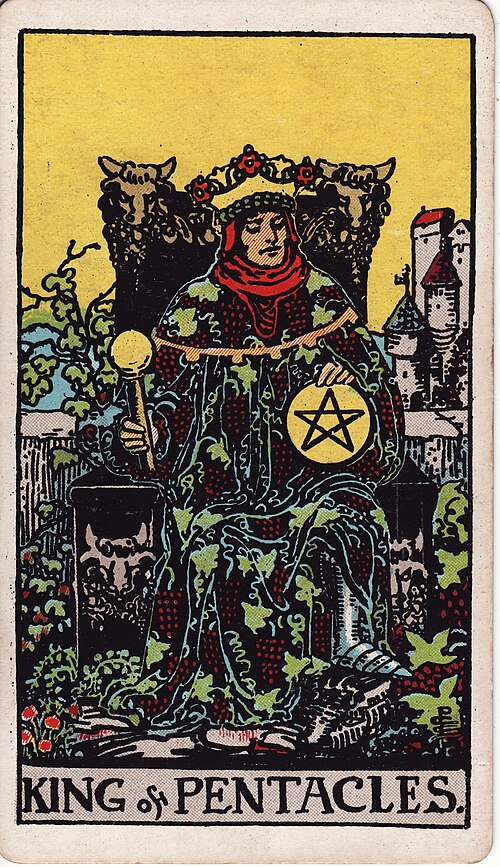 King of Pentacles tarot card, Rider–Waite–Smith deck