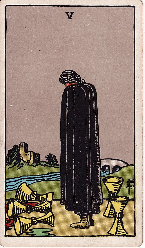 Five of Cups tarot card, Rider–Waite–Smith deck